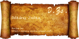 Dékány Zsóka névjegykártya